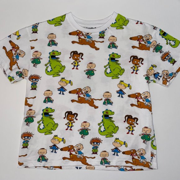 Nickelodeon Tops - Rugrats Nickelodeon White Graphic All Over Cropped Crop Shirt 90s Womens Small